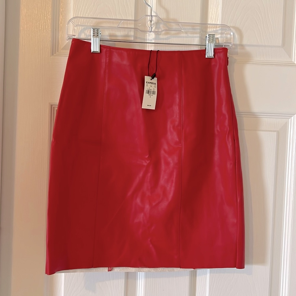 Faux leather mini skirt, NWT